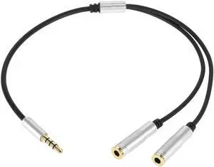 1Pcs 3.5mm Audio Splitter Cable AUX Stereo 1 Male to 2 Female Headphone Extension Cable Adapter for Smart Phone Tablet PC Laptop