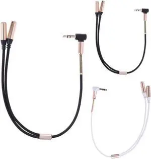 1Pcs 3.5mm Male to 2 Female Jack Plug Y Splitter Audio Stereo Extension Earphone Headphone Cable Connectors Splitting Adapter Cable
