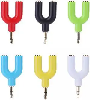 1Pcs 3.5mm Audio Jack Extension Earphone Headphone Audio Splitter 1 Male to 2 Female Cable Adapter Converter Connector Accessories