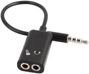 1Pcs Useful 3.5mm Stereo Splitter Audio Cable Male to Female Earphone Headset + Microphone Cable Adapter