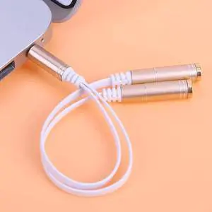 1Pcs 3.5mm Stereo Audio Male to 2 Female Converter Cable Headphone Mic Y Splitter Cable Adapter