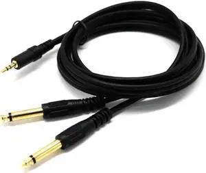 1Pcs Good Application 3.5mm Stereo Male to 2 x 6.35mm Mono Male and Splitter Audio Adapter Cable to Phone for Mixer