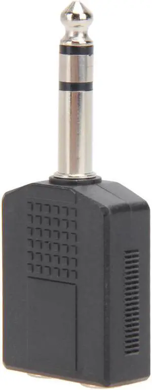 1Pcs 6.35mm Male to Dual Female Audio Splitter Adapter Converter Plug Reversible Audio 6.35mm Adaptor Connector Plug for Guitar Cable