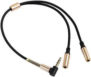1Pcs 3.5mm Audio Stereo Y Splitter Cable 3.5mm Male to 2 Port 3.5mm Female for Earphone and Headset Splitter Adapter,Compatible,Black