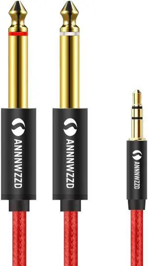 1Pcs Jack 3.5mm to 6.35mm Adapter Audio Cable for Mixer Amplifier Speaker Gold Plated 6.5mm 3.5 Jack Male Splitter Audio Cable
