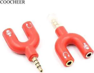 1Pcs Audio Splitter Male to 2 Female 0.1inch Plug U shaped Audio Adapter