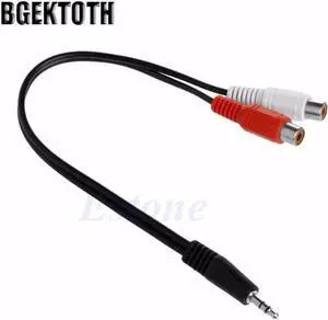 1Pcs BGEKTOTH 3.5mm Male to 2 RCA Female Plug Stereo Audio Adapter Headphone Y Cable Splitter
