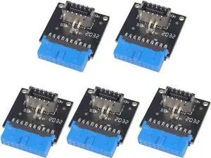 USB 3.1 Front Panel Socket to USB 3.0 20Pin Header Male Extension Cable Adapter for Motherboard Card 20P USB to Type-E Connector (5 Pcs)