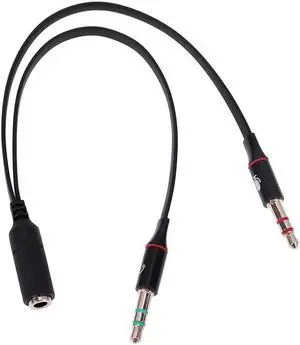 1Pcs 3.5mm Plug 1 Female To 2 Male Audio Y Splitter Converter Adapter Earphone Microphone Cable Cord Wire 20cm For Computer Tablet