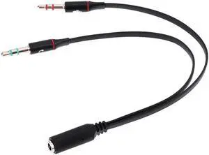 1Pcs Universal 3.5mm Stereo Audio Male to 2 Female Headset Mic Y Splitter Cable Adapter Connector for Mobile phone earphone