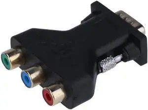1Pcs 15 pin VGA to RCA Adapter D sub Splitter 15 pin VGA Male to 3 RCA Female Converter Adapter Audio Cables RCA VGA Converter