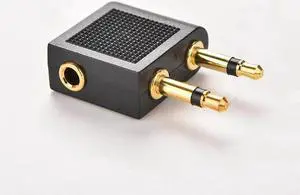 1Pcs 3.5mm Stereo AUX Jack 2 Male to 1 Female F Splitter Headphone Audio Adapter Airplane Travel On Plane Airline Audio Converter