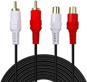 2 RCA Cable,Gold Plated 2 RCA Male to Female Stereo Audio Extension Cable (3m)