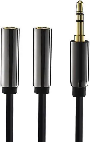 1Pcs 3.5mm Audio Stereo Y Jack Splitter Cable, 3.5mm Male to 2 Female Extension Aux Cord Earphone Headset Headphone Splitter Adapte