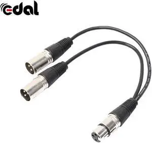 1Pcs Universal 3Pin XLR Female Jack To 2 Male XLR Plug Y Splitter Adapter Cables MIC Microphone Audio Extension Cable