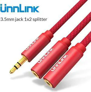 1Pcs Unnlink 3 Poles TRS 3.5mm Jack Audio Splitter 1X2 Extension Cable Adapter AUX Audio Cord 1 In 2 Out for Earphone MP3 Earbuds