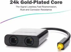 1Pcs LBSC252 Digital Optical Audio Splitter Adapter Fiber Optic Audio Cable 1 in 2 Out Black 1Pcs LBSC252 Digital Optical Audio Splitter Adapter Fiber Optic Audio Cable 1 in 2 Out Black