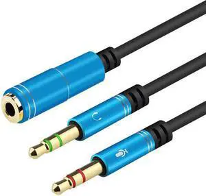 1Pcs acekool AUX 3.5mm Audio Mic Splitter Cable Female to 2 Male Headphone Microphone Adapter r15