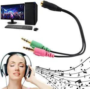 1Pcs Universal 3.5mm 2 In 1 Earphone Audio Adapter Cable Female To Dual Male Extension Cord Y Splitter For Phone PC MP3 MP4