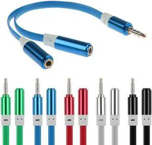 1Pcs 2 in 1 Headphone Earphone Splitter Audio Cable 4 Pole 3.5mm Male to 2 Female Jack AUX Adapter Cord 1Pcs 2 in 1 Headphone Earphone Splitter Audio Cable 4 Pole 3.5mm Male to 2 Female Jack AUX Adapter Cord