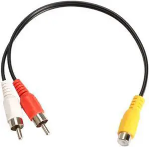 1Pcs Colorful RCA Jack Femaleto 2 RCA Male Plug Y Splitter Audio Video AV Adapter Cable