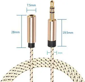 1Pcs 3.5mm Jack Male to Female Aux Cable 3.5 mm Audio Extender Headphone Extension Splitter Adapter For iPhone Samsung Player PC MP4
