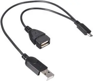 1Pcs OTG Host Power Splitter Y Micro USB Male to USB Male Female Adapter Cable Cord High Speed USB 2.0 certified cable