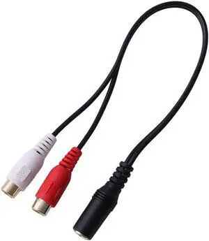 1Pcs 3.5mm Stereo Female To 2 RCA Female Jack Audio Y Adapter Splitter Cable Cord New