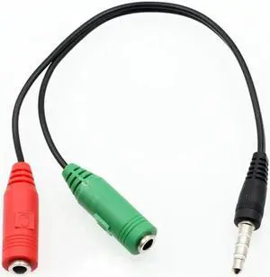 10pcs/lot 3.5mm Jack 1Male to 2Female Headphone Stereo Earphone Audio Splitter to Micrphone Adapter Cable For Phone 6 5S 4S