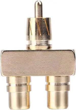 1Pcs RCA AV Audio Video Splitter Adapter 1 Male to 2 Female Converter Connector Adapter Converter Video Cable Part
