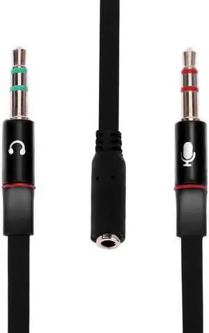 1Pcs 1 Female to 2 3.5mm Male Plug Y Splitter Stereo Mic Audio Adapter Cable