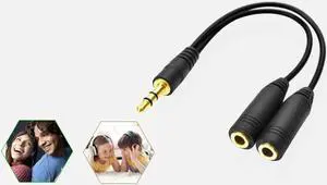 1Pcs Hiperdeal High 3.5mm Stereo Audio Male to 2 Female Headset Mic Y Splitter Cable Adapter YE1.17