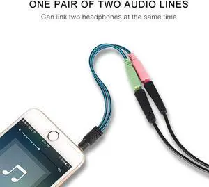 1Pcs 3.5mm Jack Cable Headset Adapter Y Splitter Audio 2 Female To 1 Male for Laptop PS4 Phone for Xbox 1 Earphone Headphone
