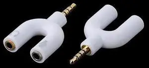 1Pcs 3.5mm Stereo Audio Male to 2 Female Headphone/Mic U Splitter Cable Adapter