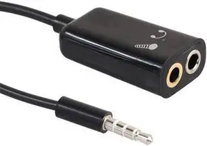 1Pcs 3.5mm Stereo Audio Splitter Cable Jack to Earphone Headset + Microphone AUX Adapter Couples Turn Wiring Connector