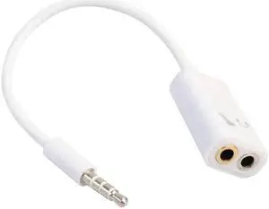 1Pcs 3.5mm Stereo Audio Splitter Adapter Cable Jack to Earphone Headset + Microphone AUX Adapter Couples Turn Wiring Connector