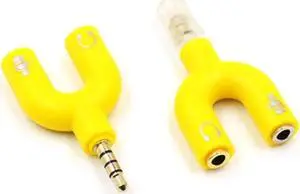 1Pcs Audio Splitter Male to 2 Female 3.5mm/0.1inch 0.1inch Small and compact design Plug U shaped Audio Adapter