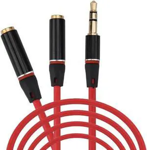 1Pcs New3.5mm Stereo Audio Male to 2 Female Headset Mic Y Splitter Cable Adapter