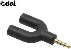 1Pcs Mini 3.5mm Stereo Audio Male to 2 Female Headset Mic TRRS Y Splitter Adapter