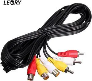 1Pcs 5M 3 RCA Male To Female Plug Adapter AUX Cables DVD Audio Video AV Splitter Converter Extension Cable Wire Cord