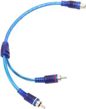 1Pcs 1 Female RCA 2 Male Splitter Connector Stereo Audio Signal Adapter Cable Wire