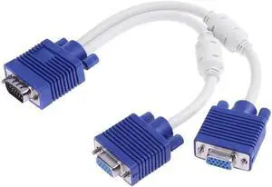 1Pcs Gold Plated 1080P VGA Male to Female Cable Adapter Double Magnetic Rings VGA Female Monitor Y Splitter Cable Converter