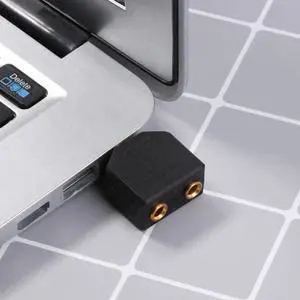 5pcs/Set Gold Plated 3.5mm Male Stereo to Dual 3.5mm Female Jack Y Splitter Audio Adapter Converter Connector