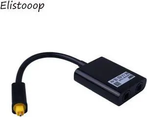 1Pcs Elistooop Digital SPDIF Optical Audio Splitter 2 Way Toslink Splitter Adapter 1 input 2 Output SPDIF Optical Cable Splitter Hub