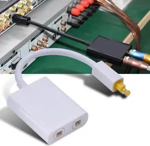 1Pcs Dual Port Toslink Digital Optical Audio Splitter Adapter Audio Cable 1 in 2 out