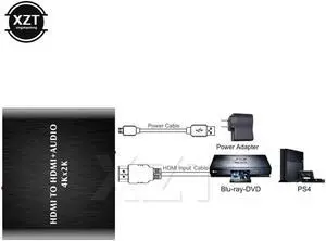 1Pcs HDMI Audio Splitter Adapter Hdmi audio extractor HDMI to HDMI and Optical TOSLINK SPDIF + 3.5mm Stereo Audio Extractor Converter