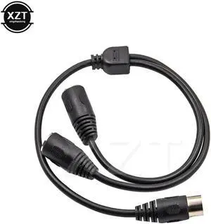 1Pcs 5 Pin Midi Din 1 Male Plug to 2x Female Socket Y Splitter Adapter Audio Extension Cable for Television