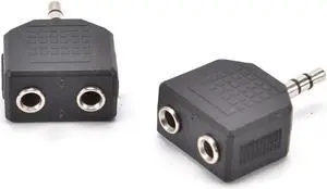 For Phone Microphone Speaker Earphone 2PCS/lot Audio 3.5mm Jack Male to Double AUX Female Headphone Y Splitter Adapte