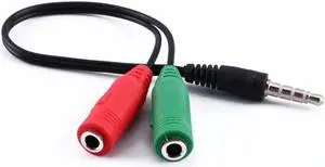 1Pcs 3.5mm Stereo Headphone Headset Microphone Audio Y Splitter Cable Adapter Plug Jack Cord