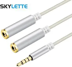 1Pcs Couple Sharing Music Headphone Splitter Aux Cable Male to Female 1 to 2 Jack 3.5mm TPE Adapter for iPhone Samsung Tablet